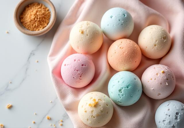 Organic bath bombs and sugar scrubs
